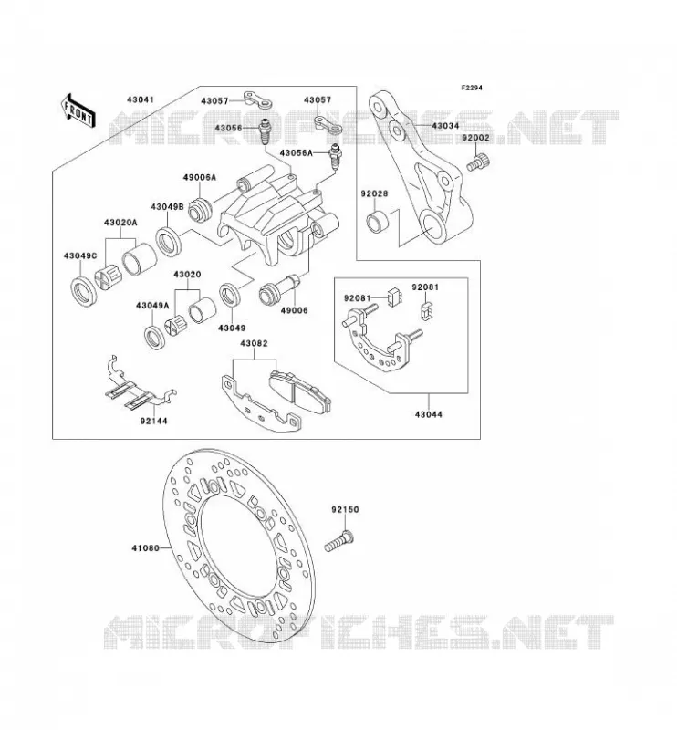 FREIN ARRIERE Kawasaki MOTOS 1100 1996 ZEPHYR 1100  ZR1100-B1