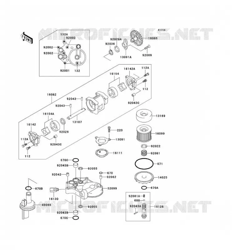 POMPE A HUILE Kawasaki MOTOS 1100 1998 ZRX1100  ZR1100-C2