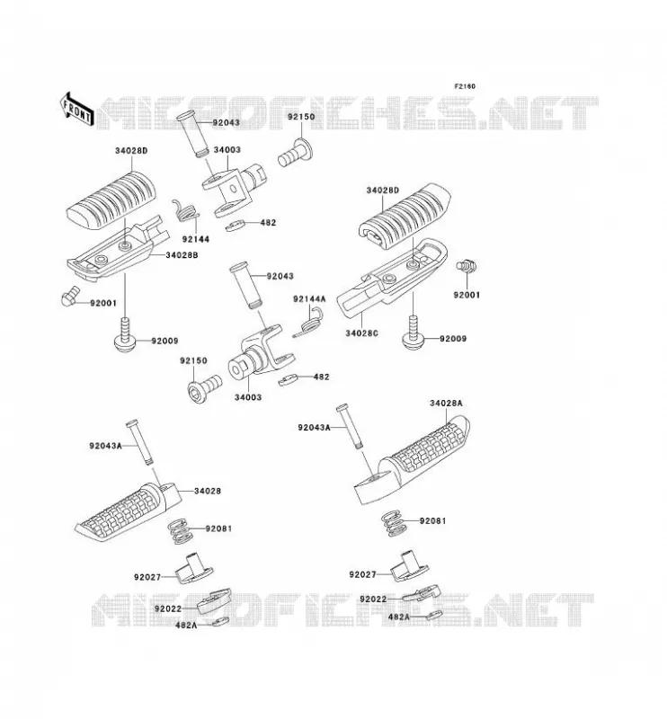 REPOSE PIED Kawasaki MOTOS 1100 1998 ZRX1100  ZR1100-C2