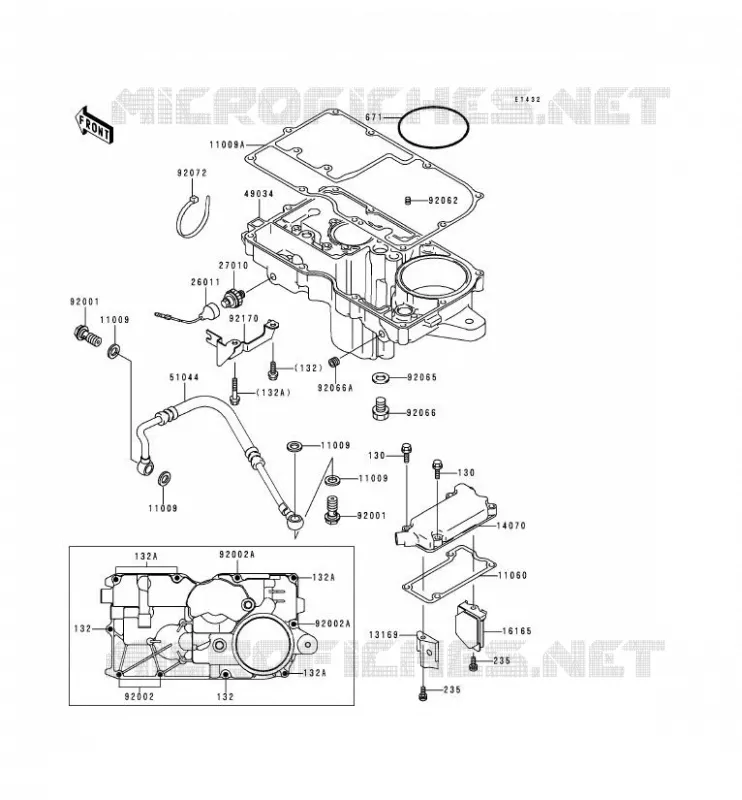 COUVERCLE RENIFLARD/CARTER D'HUILE Kawasaki MOTOS 1100 1999 ZRX1100  ZR1100-C3