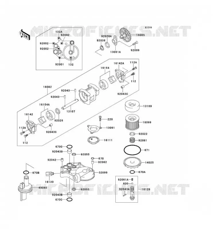 POMPE A HUILE Kawasaki MOTOS 1100 2000 ZRX1100  ZR1100-C4