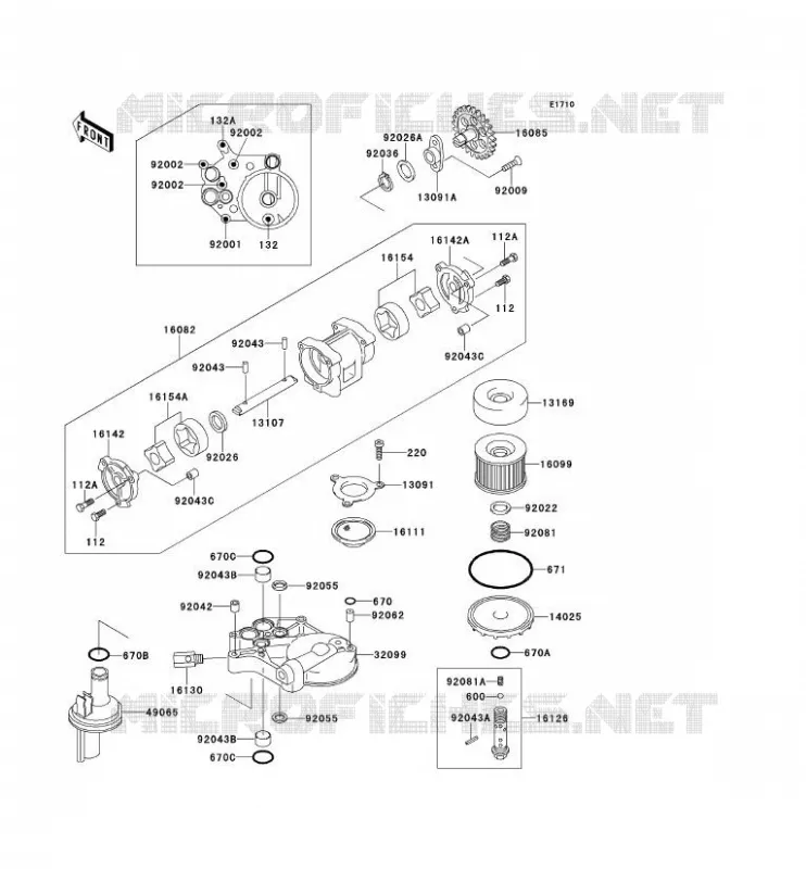 POMPE A HUILE Kawasaki MOTOS 1100 2000 ZRX1100  ZR1100-C4