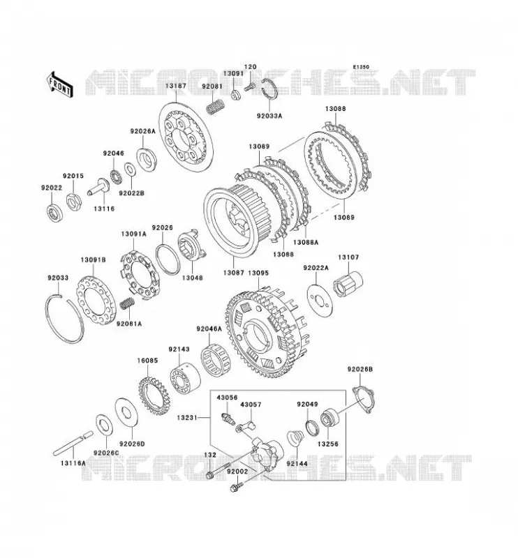 EMBRAYAGE Kawasaki MOTOS 1100 1998 ZRX1100  ZR1100-D2