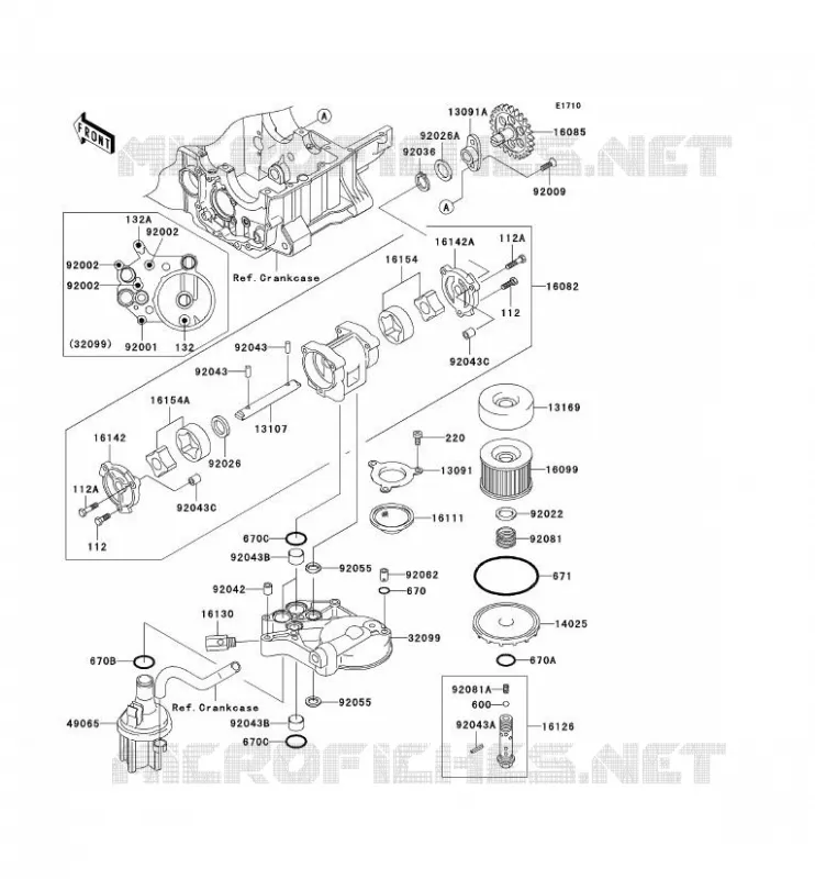 POMPE A HUILE/FILTRE &Agrave; HUILE Kawasaki MOTOS 1200 2001 ZRX1200R  ZR1200-A1