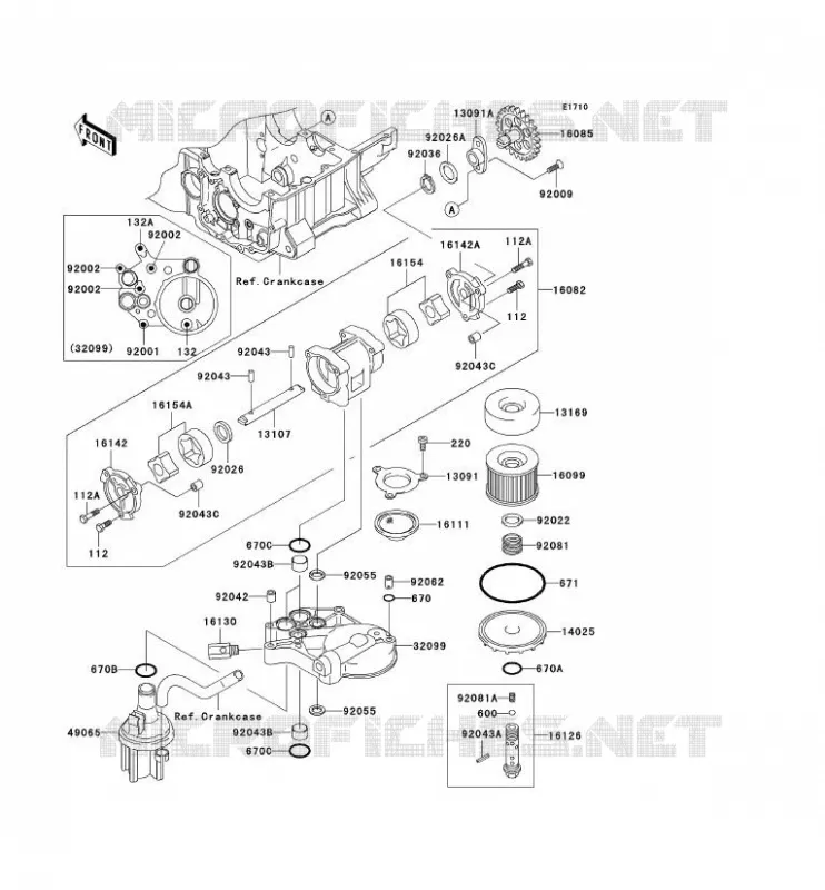 POMPE A HUILE/FILTRE &Agrave; HUILE Kawasaki MOTOS 1200 2003 ZRX1200R  ZR1200-A3