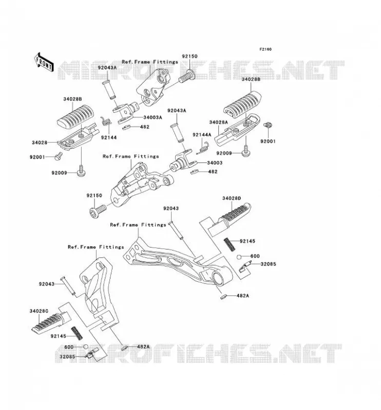 REPOSE PIED Kawasaki MOTOS 1200 2004 ZRX1200R  ZR1200-A4