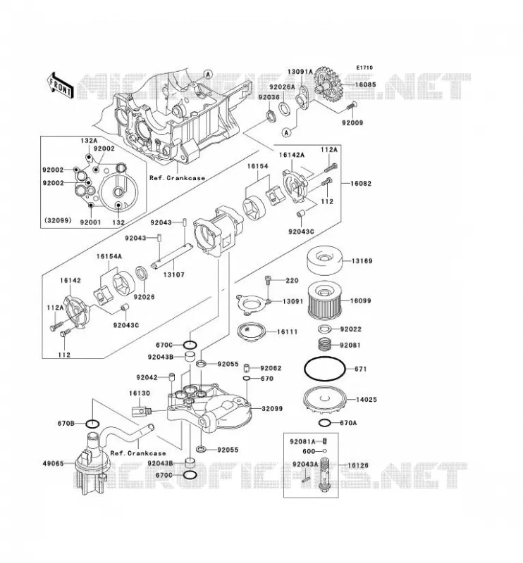 POMPE A HUILE/FILTRE &Agrave; HUILE Kawasaki MOTOS 1200 2004 ZRX1200R  ZR1200-A4