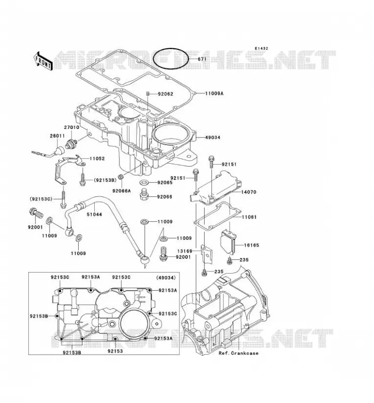 COUVERCLE RENIFLARD/CARTER D'HUILE Kawasaki MOTOS 1200 2005 ZRX1200R  ZR1200-A5