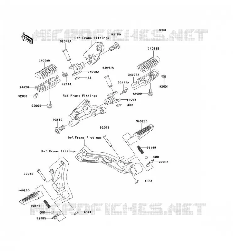 REPOSE PIED Kawasaki MOTOS 1200 2001 ZRX1200S  ZR1200-B1P