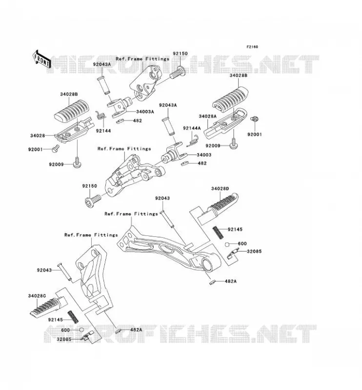 REPOSE PIED Kawasaki MOTOS 1200 2002 ZRX1200S  ZR1200-B2P