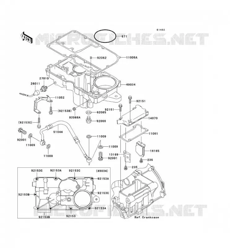 COUVERCLE RENIFLARD/CARTER D'HUILE Kawasaki MOTOS 1200 2003 ZRX1200S  ZR1200-B3P