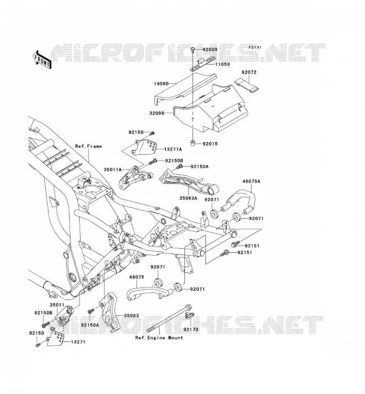 PIECE DE CADRE (COUVERTURE) Kawasaki MOTOS 1200 2003 ZRX1200S  ZR1200-B3P