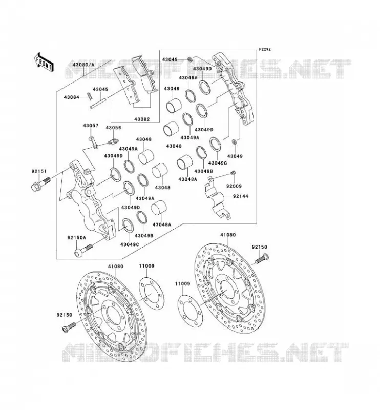 FREIN AVANT Kawasaki MOTOS 1200 2004 ZRX1200  ZR1200-C3H