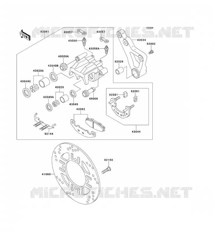 FREIN ARRIERE Kawasaki MOTOS 750 1995 ZEPHYR 750  ZR750-C5