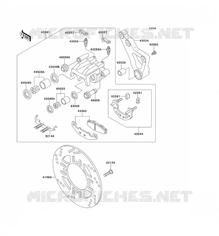 FREIN ARRIERE Kawasaki MOTOS 750 1996 ZEPHYR 750  ZR750-D1