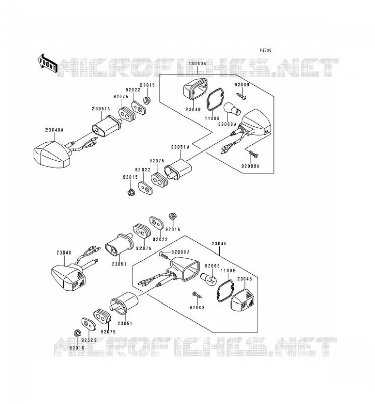 CLIGNOTANTS Kawasaki MOTOS 750 2000 ZR-7  ZR750-F2