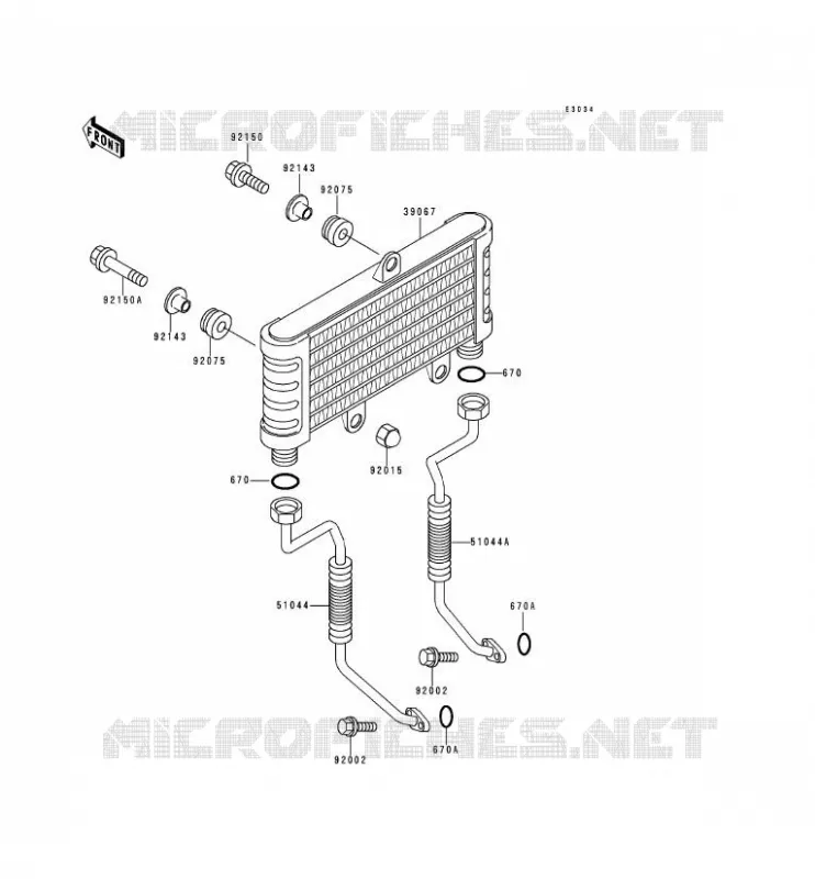 RADIATEUR D'HUILE Kawasaki MOTOS 750 2000 ZR-7  ZR750-F2