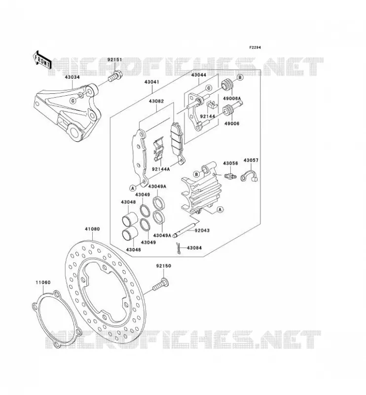 FREIN ARRIERE Kawasaki MOTOS 750 2003 ZR-7  ZR750-F5
