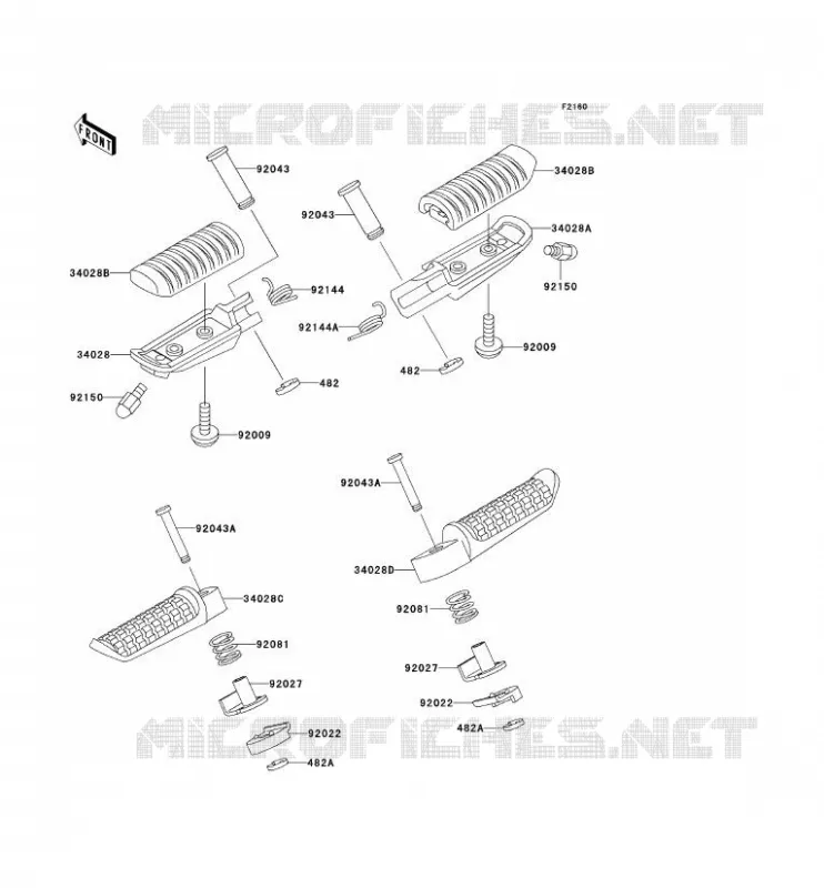 REPOSE PIED Kawasaki MOTOS 750 2003 ZR-7  ZR750-F5