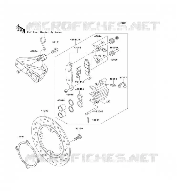 FREIN ARRIERE Kawasaki MOTOS 750 2001 ZR-7S  ZR750-H1