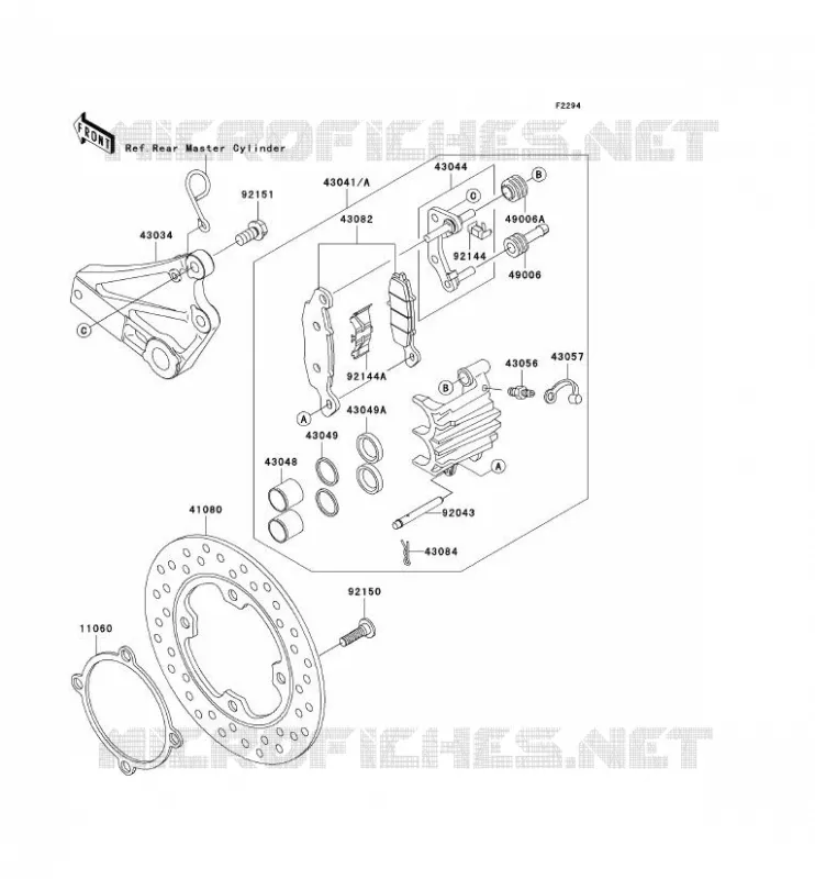 FREIN ARRIERE Kawasaki MOTOS 750 2001 ZR-7S  ZR750-H1