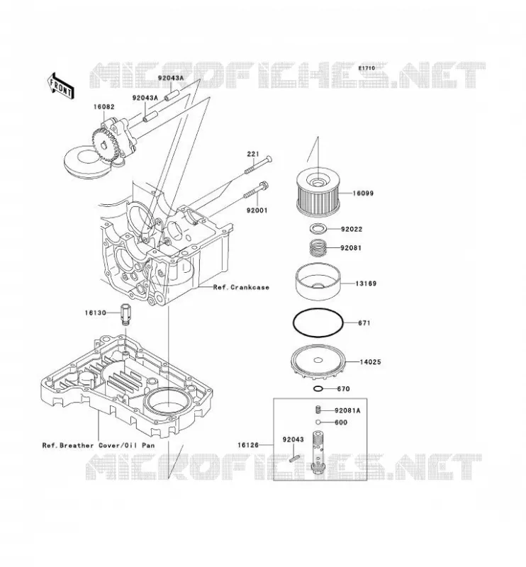 POMPE A HUILE/FILTRE &Agrave; HUILE Kawasaki MOTOS 750 2001 ZR-7S  ZR750-H1