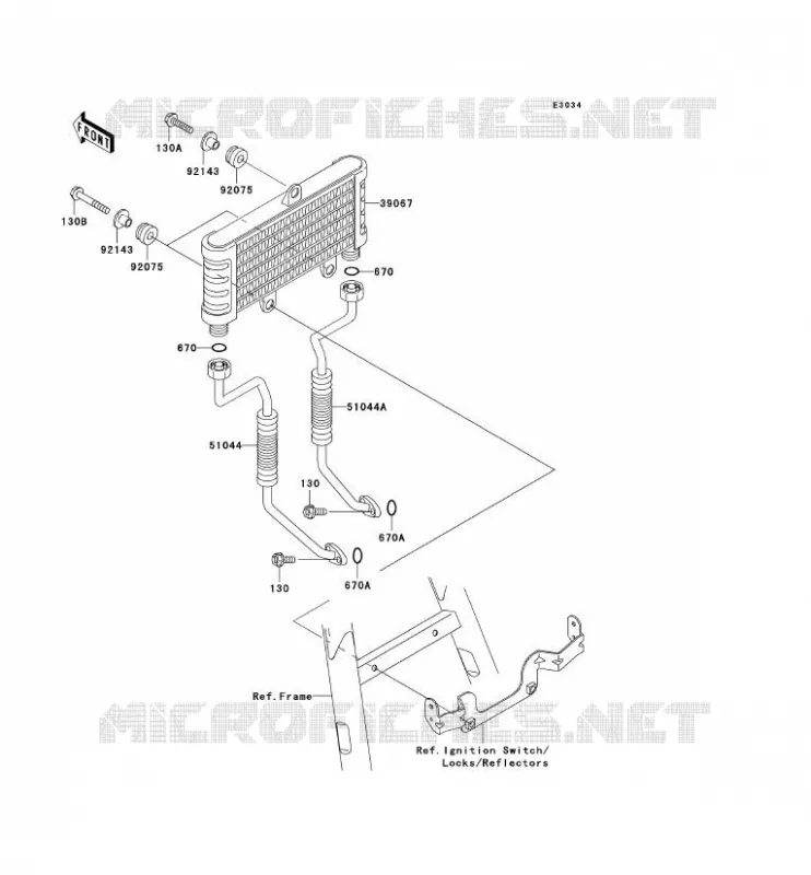 RADIATEUR D'HUILE Kawasaki MOTOS 750 2002 ZR-7S  ZR750-H2