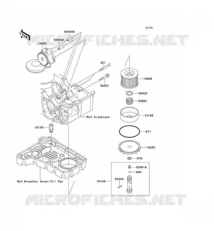 POMPE A HUILE/FILTRE &Agrave; HUILE Kawasaki MOTOS 750 2005 ZR-7S  ZR750-H5