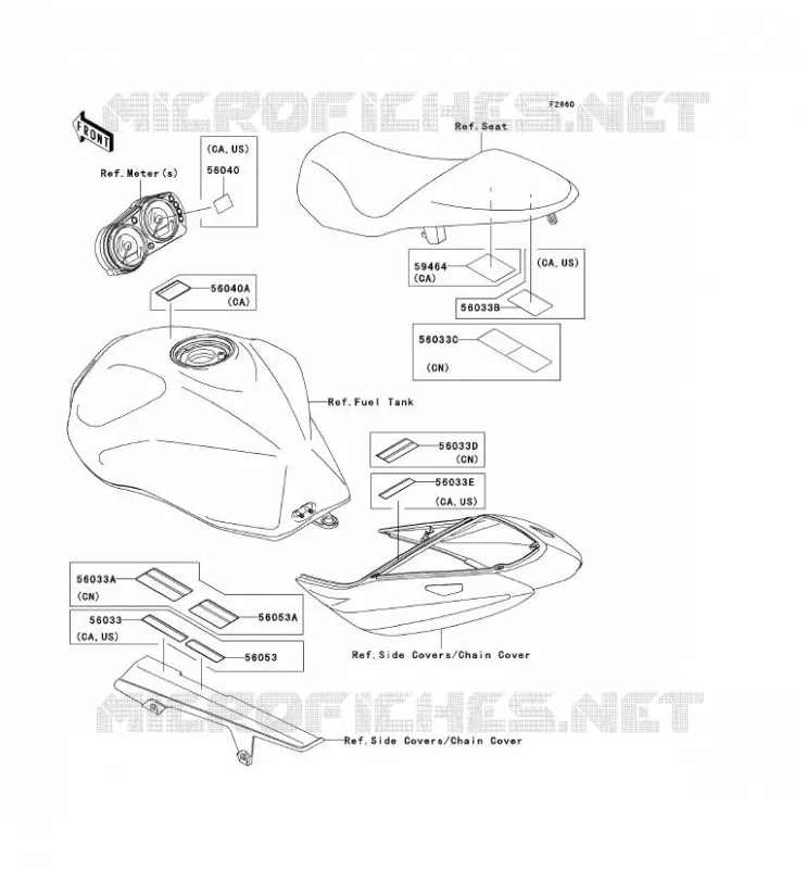 LABEL Kawasaki MOTOS 750 2007 Z750S  ZR750K7F