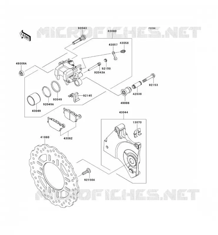 FREIN ARRIERE Kawasaki MOTOS 750 2010 Z750  ZR750LAS