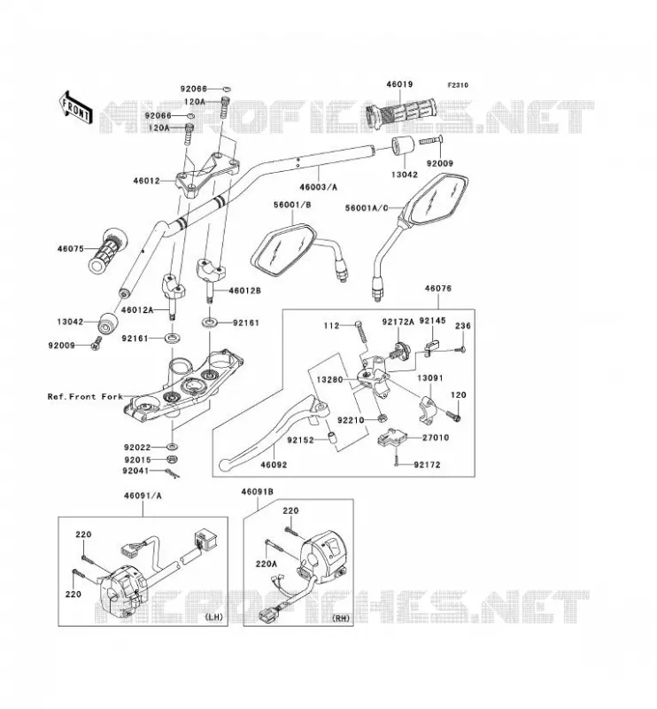 GUIDON Kawasaki MOTOS 750 2007 Z750 ABS  ZR750M7F