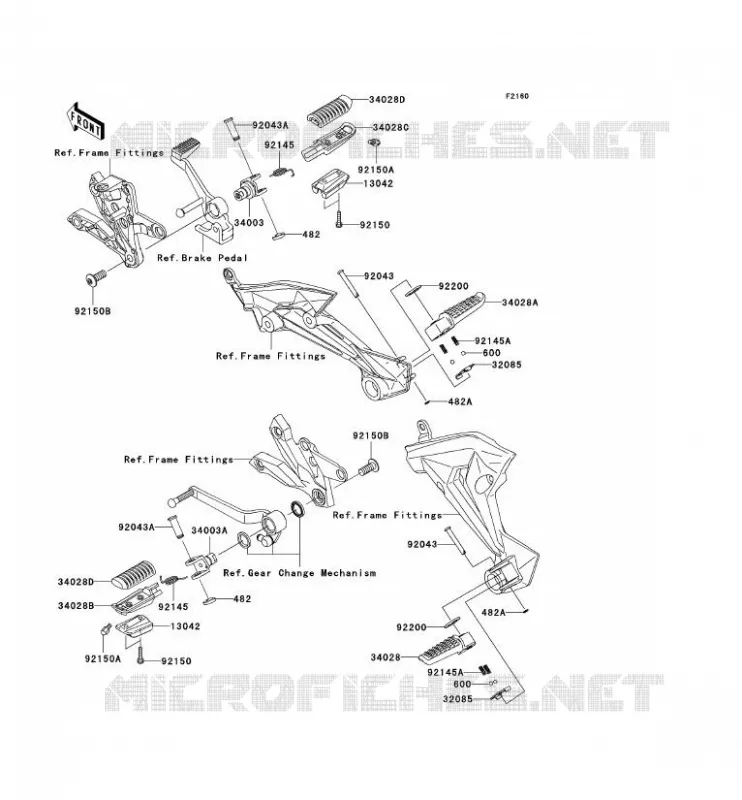 REPOSE PIED Kawasaki MOTOS 750 2007 Z750 ABS  ZR750M7F