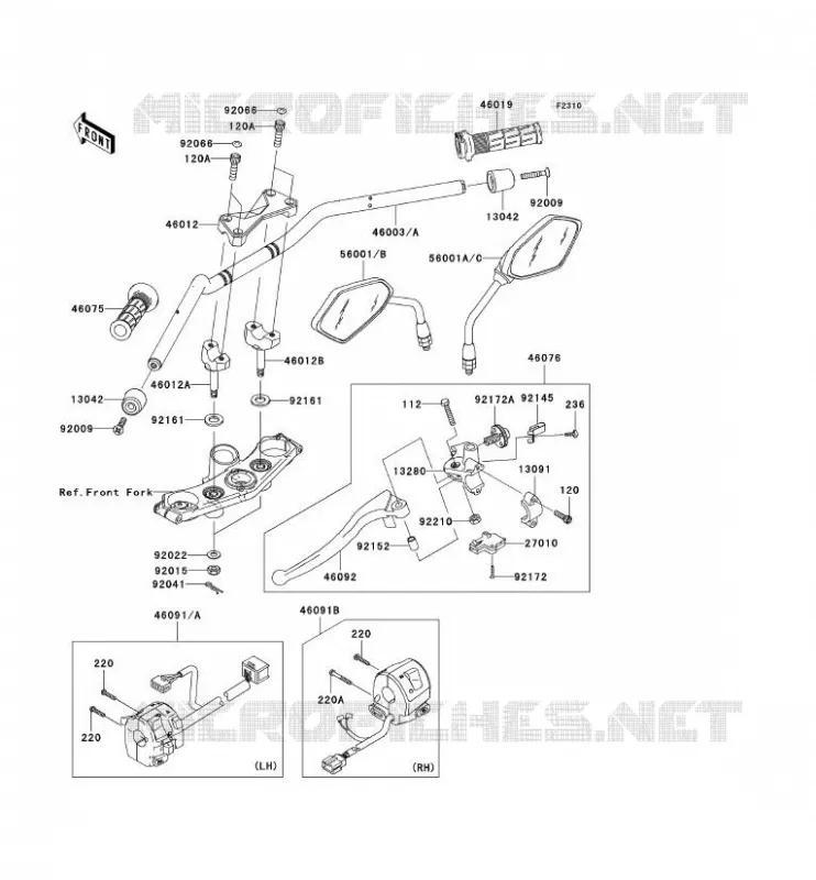 GUIDON Kawasaki MOTOS 750 2007 Z750 ABS  ZR750M7F
