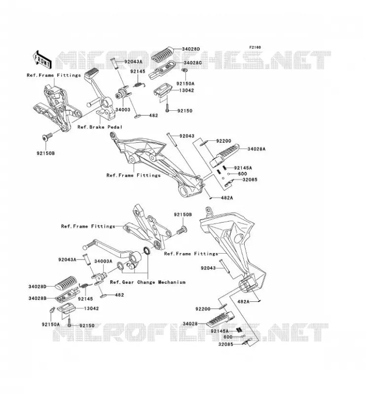 REPOSE PIED Kawasaki MOTOS 750 2008 Z750 ABS  ZR750M8F