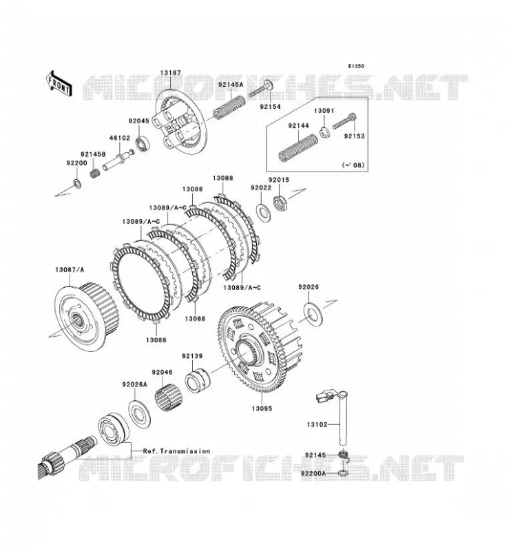 EMBRAYAGE Kawasaki MOTOS 750 2009 Z750 ABS  ZR750M9F