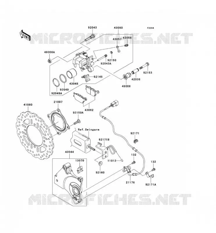 FREIN ARRIERE Kawasaki MOTOS 750 2009 Z750 ABS  ZR750M9F