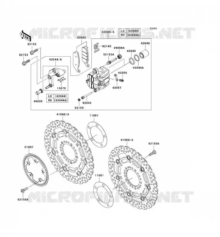 FREIN AVANT Kawasaki MOTOS 750 2010 Z750 ABS  ZR750MAF