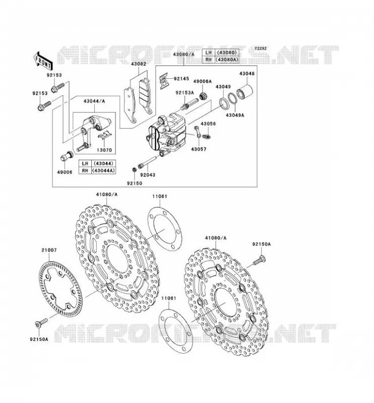 FREIN AVANT Kawasaki MOTOS 750 2010 Z750 ABS  ZR750MAS