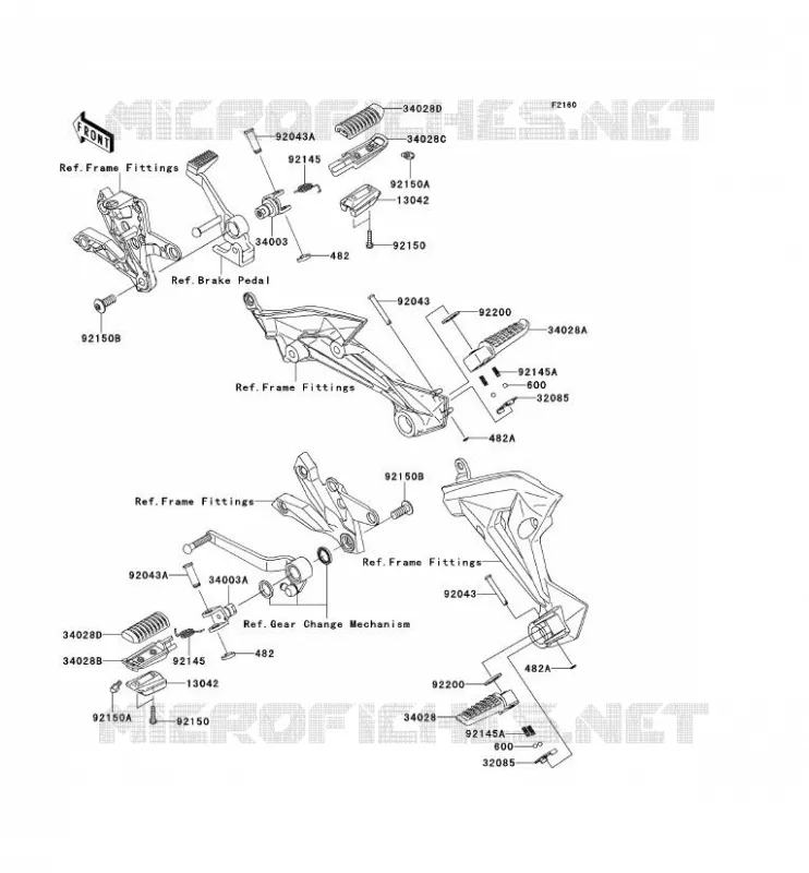 REPOSE PIED Kawasaki MOTOS 750 2011 Z750 ABS  ZR750MBF