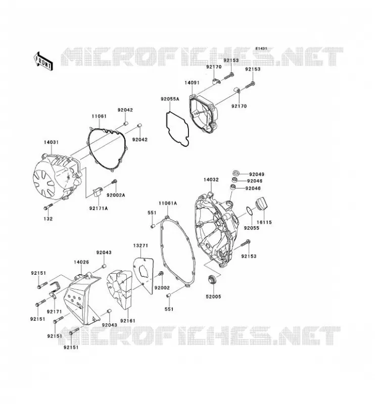 COUVERCLES MOTEUR Kawasaki MOTOS 750 2012 Z750 ABS  ZR750MCF