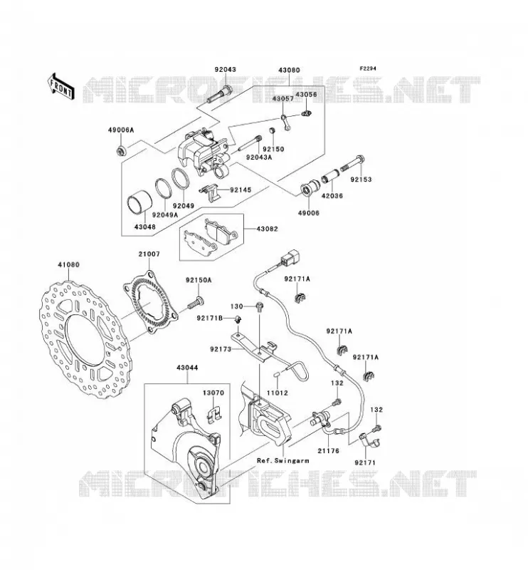 FREIN ARRIERE Kawasaki MOTOS 750 2011 Z750R ABS  ZR750PBF