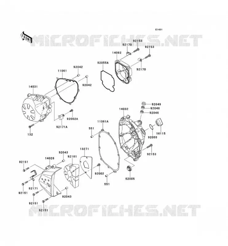 COUVERCLES MOTEUR Kawasaki MOTOS 750 2012 Z750R ABS  ZR750PCF