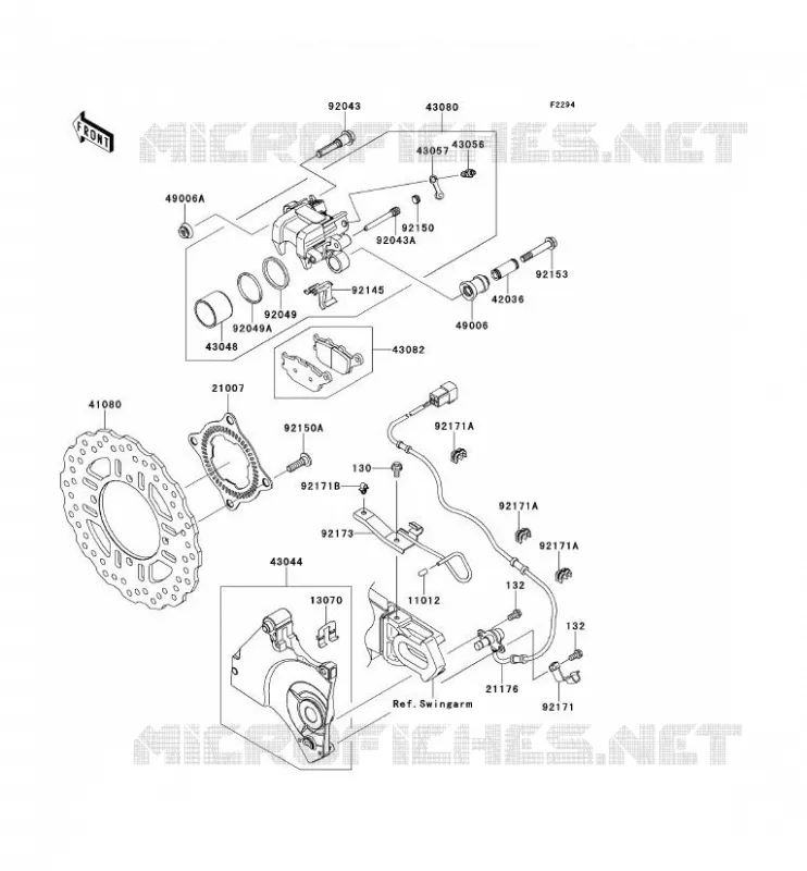 FREIN ARRIERE Kawasaki MOTOS 750 2012 Z750R ABS  ZR750PCF