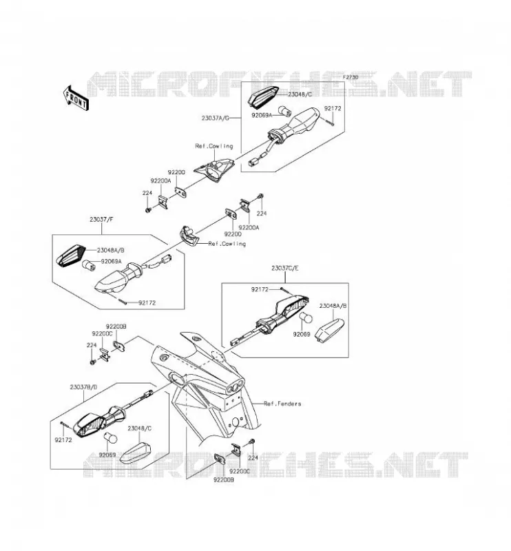 CLIGNOTANTS Kawasaki MOTOS 800 2015 Z800  ZR800AFF