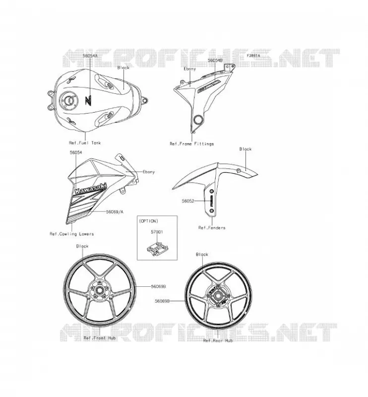 STICKER(EBONY) Kawasaki MOTOS 800 2013 Z800 ABS  ZR800BDS