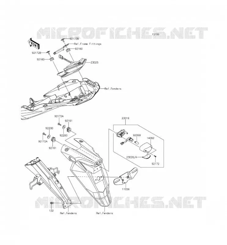 FEUX ARRI&Egrave;RE(S) Kawasaki MOTOS 800 2013 Z800 ABS  ZR800BDS