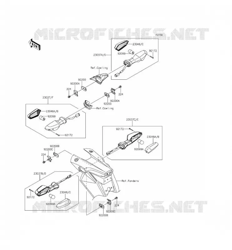 CLIGNOTANTS Kawasaki MOTOS 800 2014 Z800 ABS  ZR800BEF