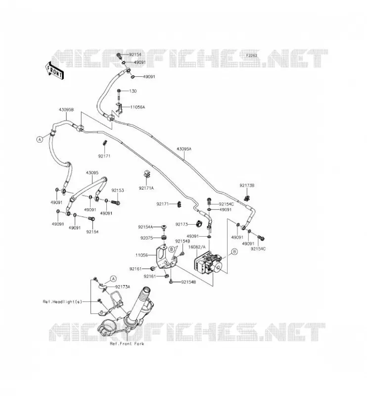 DURITE DE FREIN Kawasaki MOTOS 800 2014 Z800 ABS  ZR800BEF