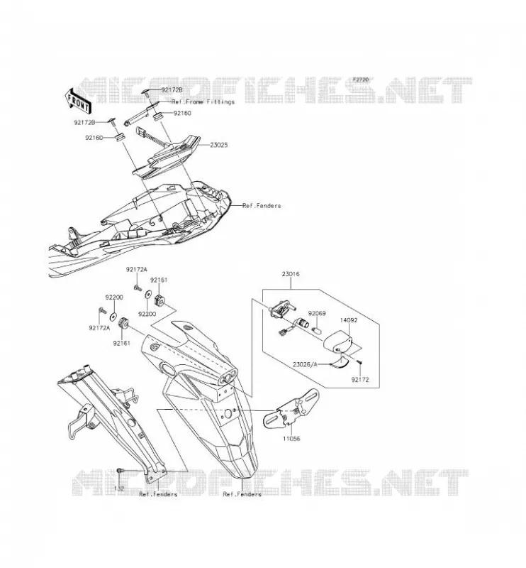 FEUX ARRI&Egrave;RE(S) Kawasaki MOTOS 800 2014 Z800 ABS  ZR800BEF