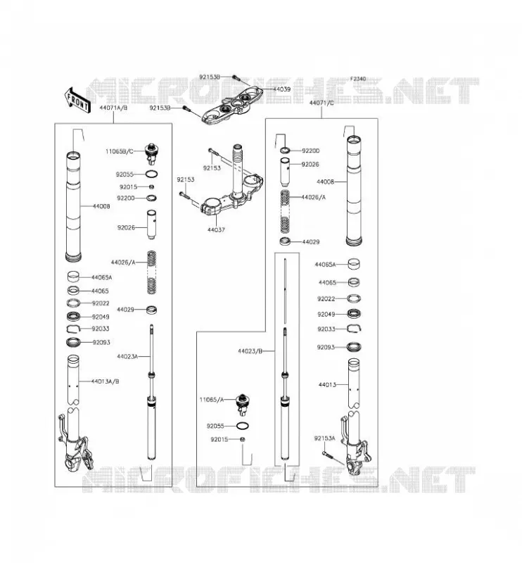 FOURCHE Kawasaki MOTOS 800 2014 Z800 ABS  ZR800BEF